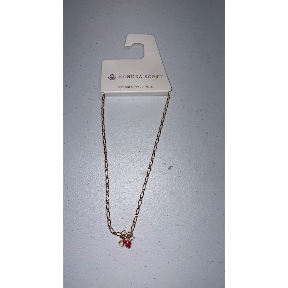 Kendra Scott 14K Gold Plated Heart & Lips Pendant Necklace Gold Pink 215-16-0675